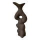 Black stoneware vase in an organic shape