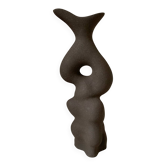 Vase en grès noir forme organique