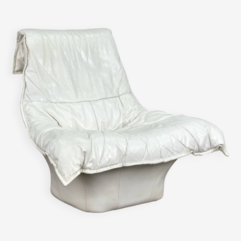 Fauteuils lounge en cuir blanc de Gerard van de Berg par Montis