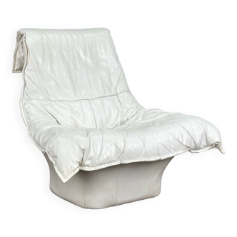 Fauteuils lounge en cuir blanc de Gerard van de Berg par Montis