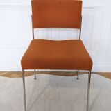 Orange chrome fabric chair