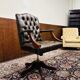 Chaise de bureau Chestfield anglaise marron