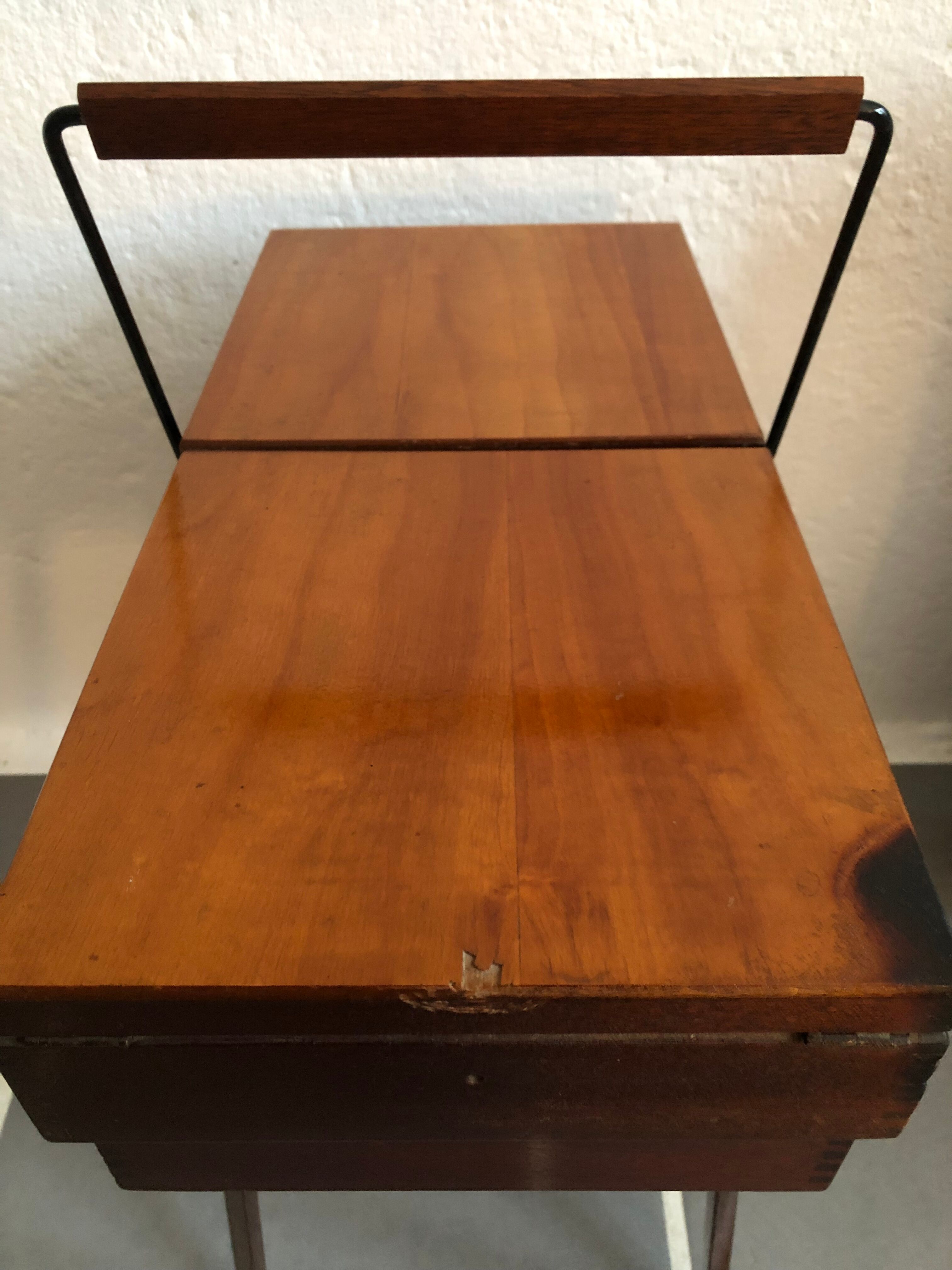 Vintage modernist sewing cart