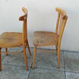 2 light bistro chairs thonet stamped czechoslovakia vintage