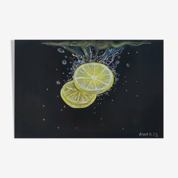 Illustration citron dans l'eau