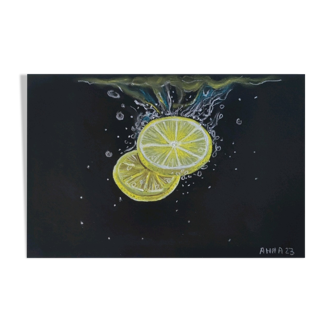 Illustration lemon in water