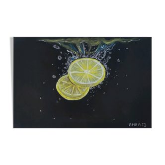 Illustration citron dans l'eau