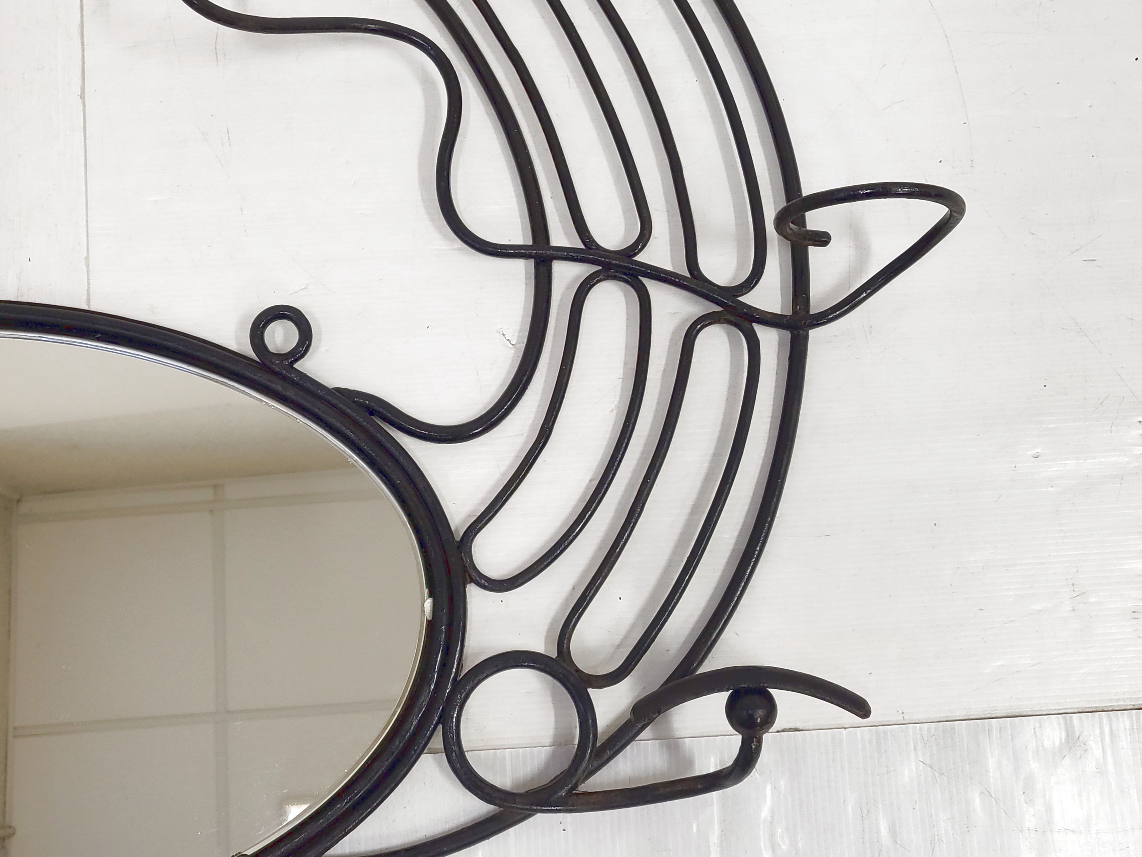 Vintage plant-bearing mirror in art nouveau style