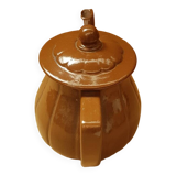 Old vintage brown ceramic romeo teapot