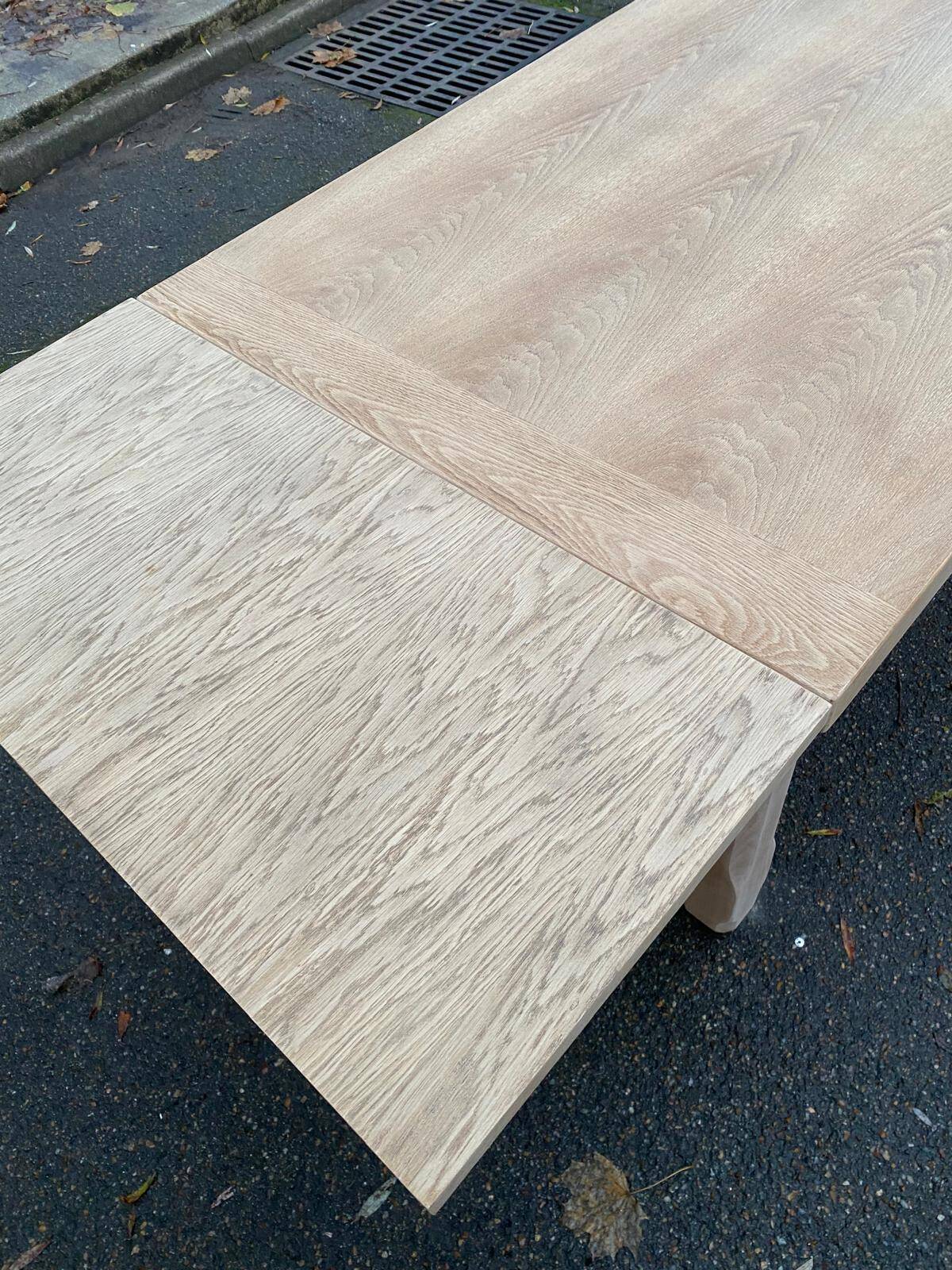 Extendable renovated 20th century oak farmhouse dining table, 200-280cm