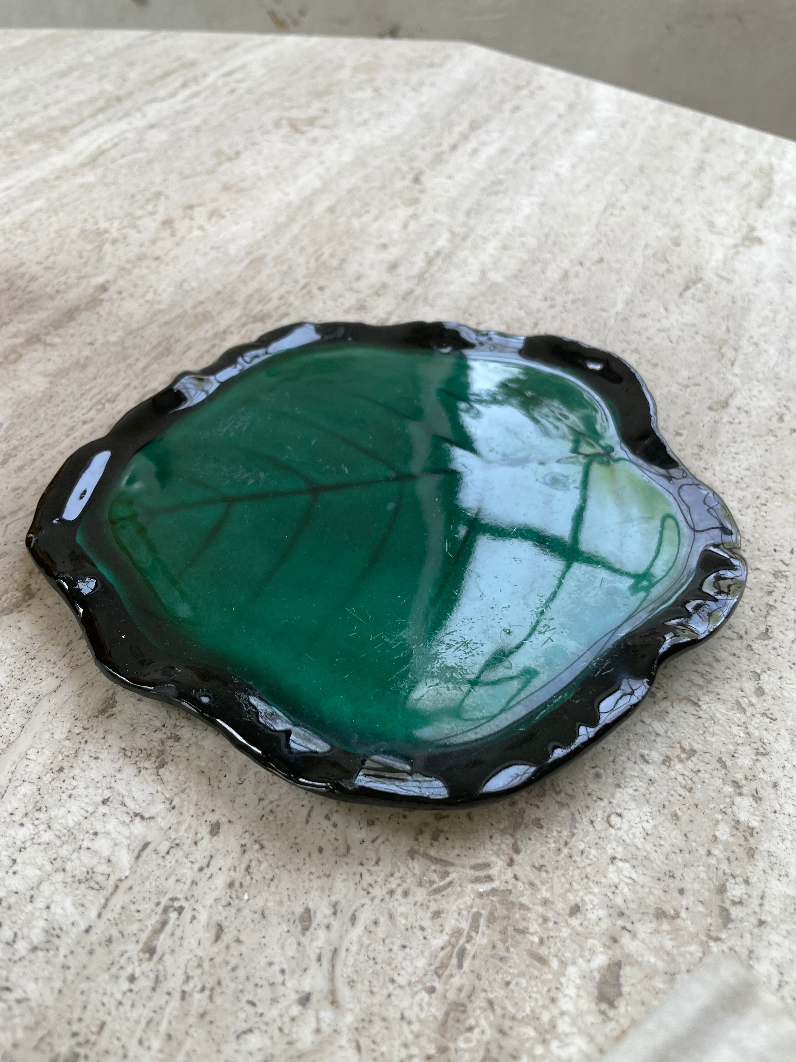 Small green ceramic dish