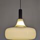 XL olive green opaline water drop pendant light from the 60s/70s