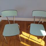 Lot of 2 chairs formica mint with water