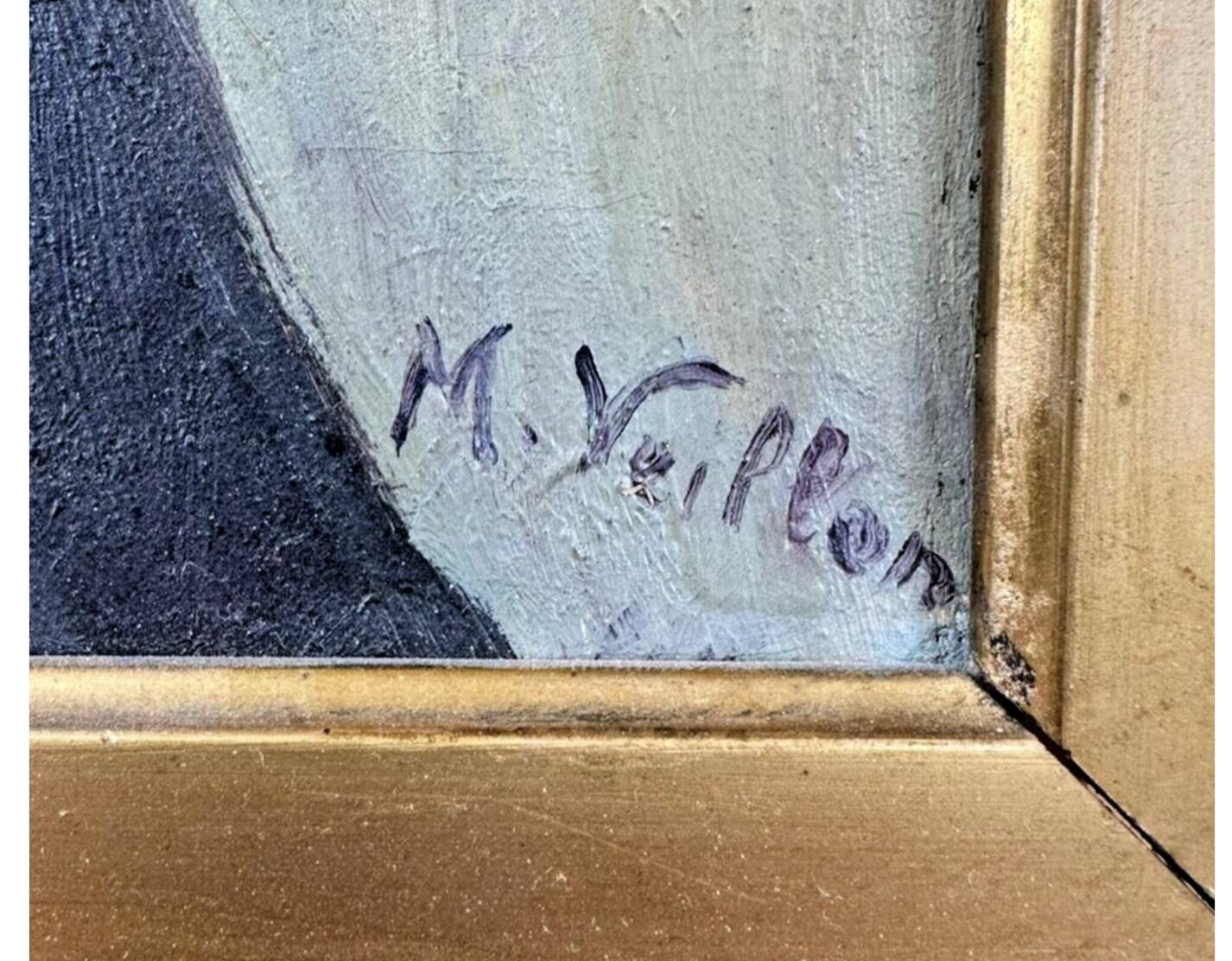 Oil on canvas of a portrait "Mr. Veillon"