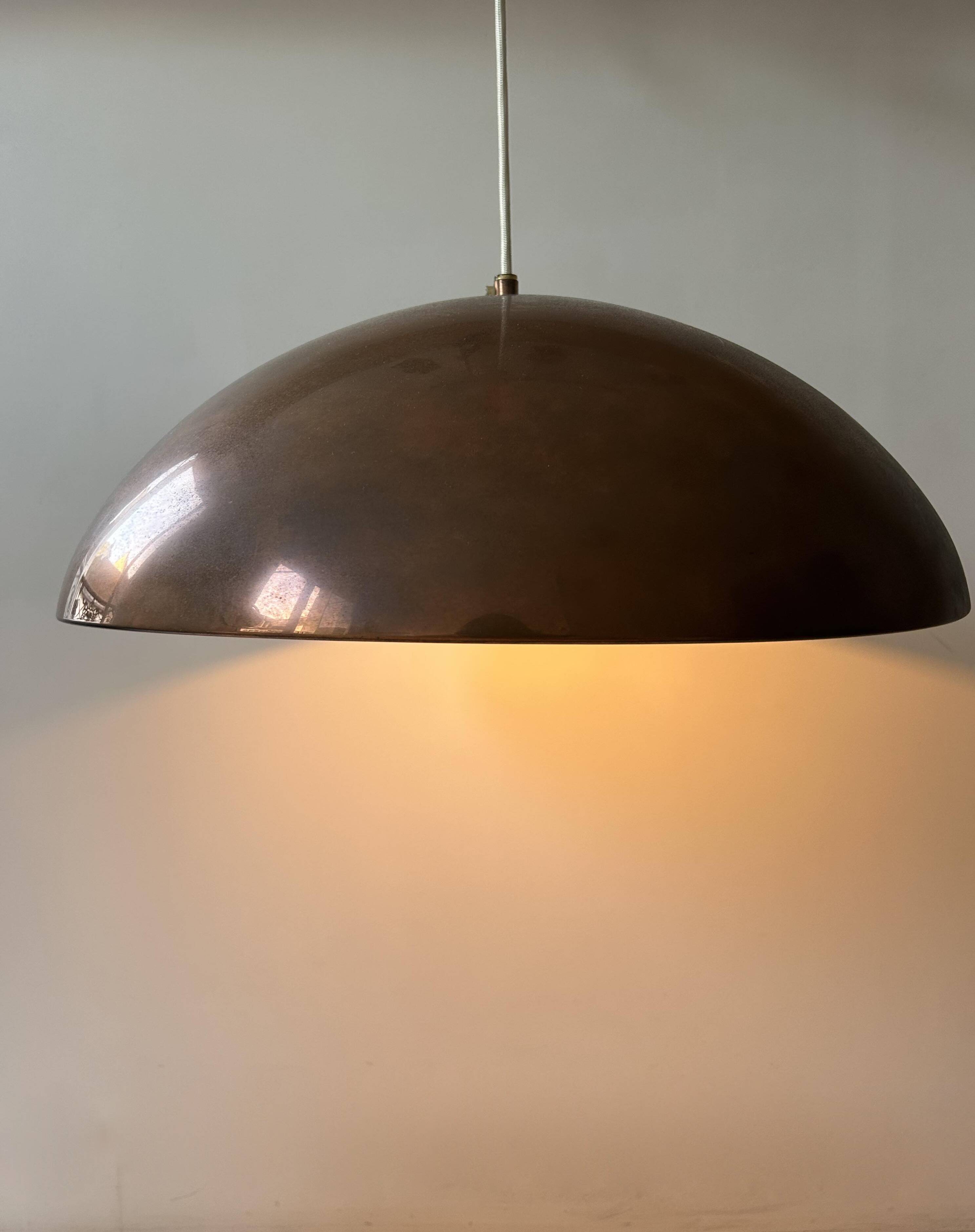 Vintage copper pendant light, Sweden 1960s