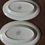 Set of 2 butter dishes, S A, opaque porcelain, Normandy