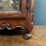 Small Louis XV mahogany display case with periwinkle legs