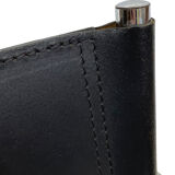 Set of 4 bauhaus cantilever chairs black leather and chrome design