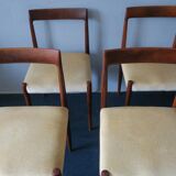 Set of four mid-century mohair covered dining chairs, 1960s