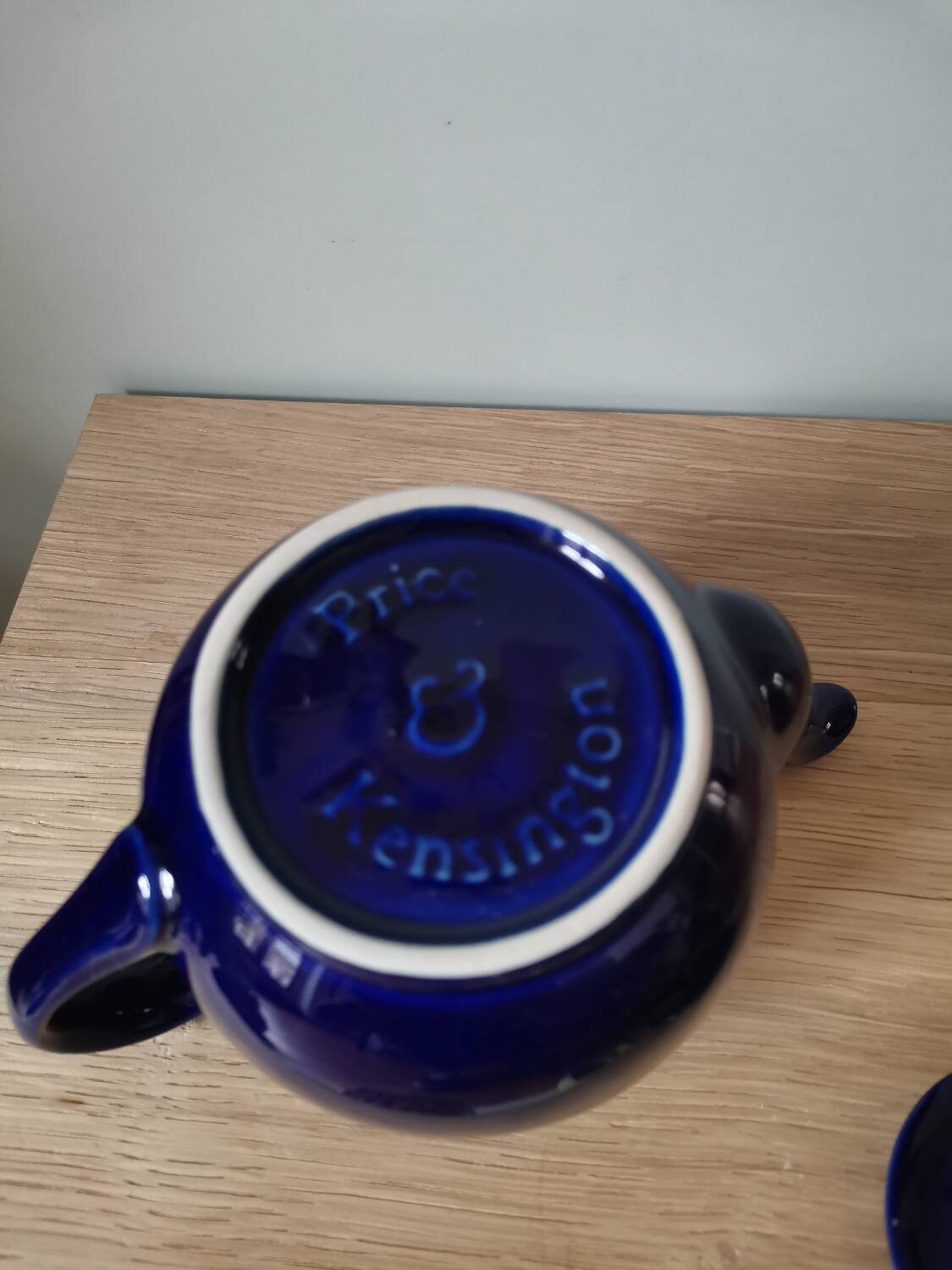 Vintage blue ceramic teapot from Sevres Price & Kesington