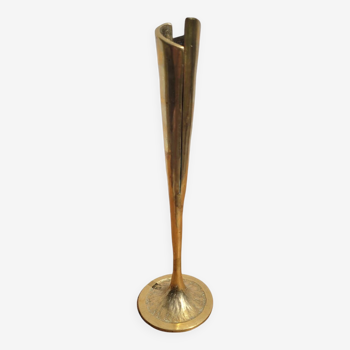 Large gilded brass candle holder