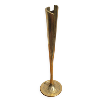 Large gilded brass candle holder