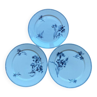 Assiettes plates Bouquet d’œillets Sarreguemines