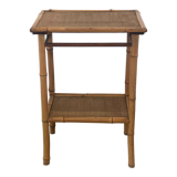 Table d'appoint, desserte en bambou et bois, vintage