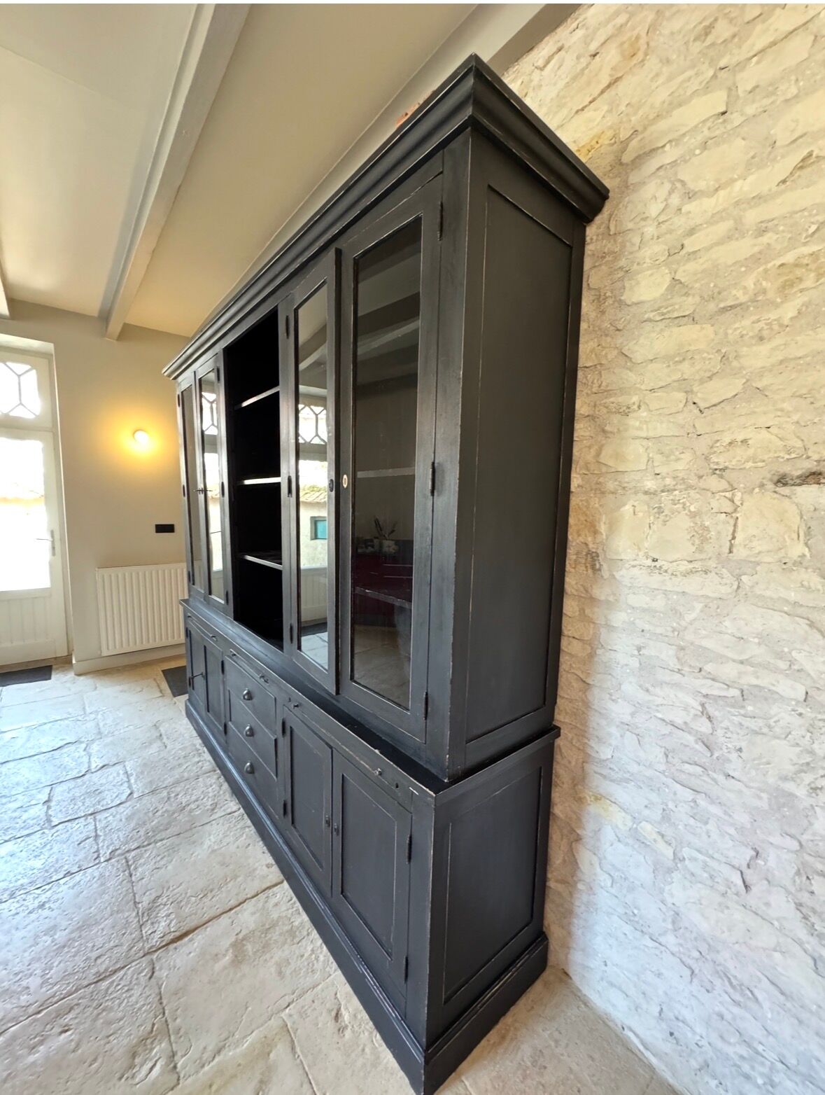 Large display cabinet with 2 sections