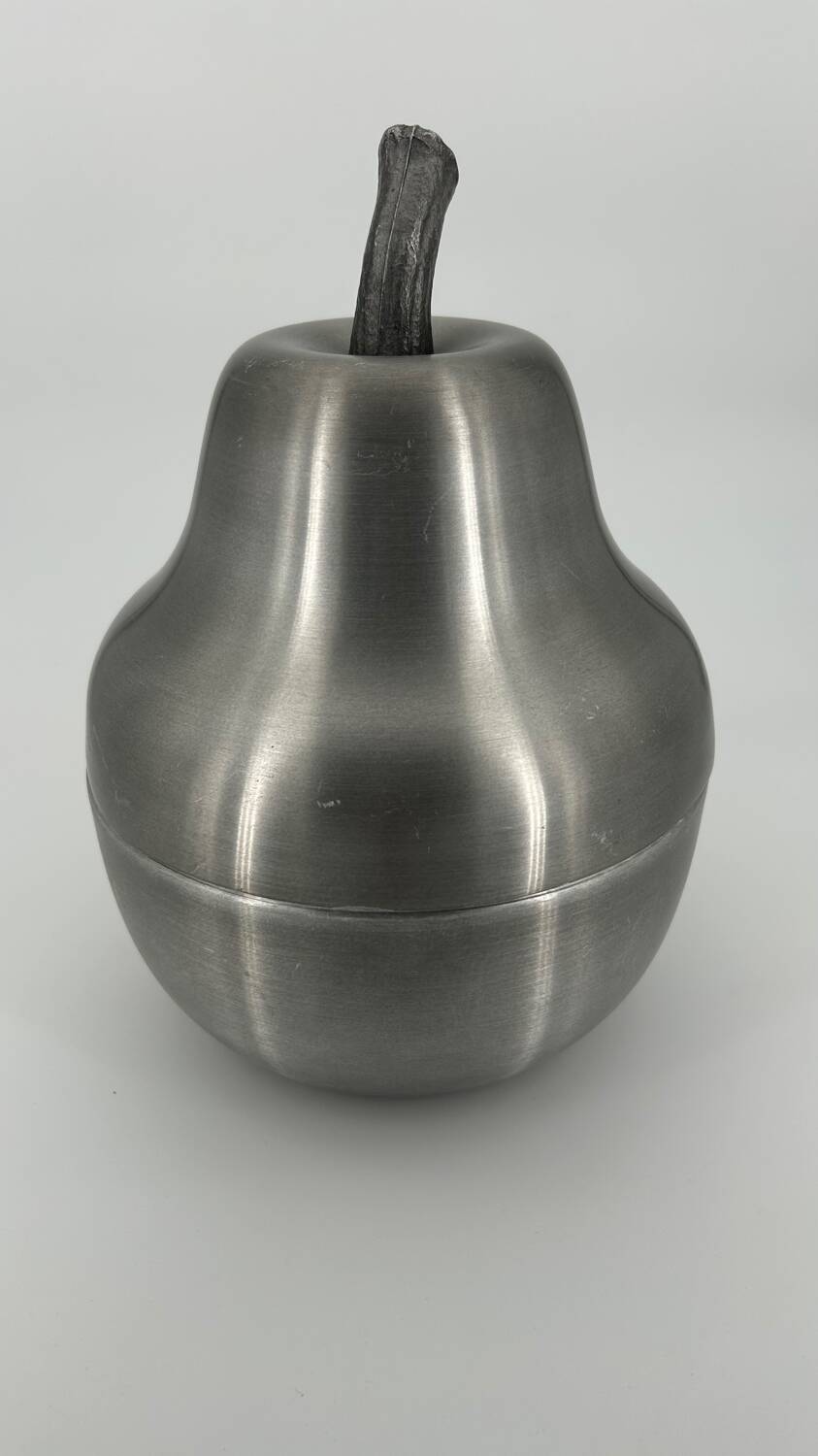 Brushed aluminum pear-shaped ice bucket