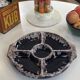 Large compartmented dish, ceramic, M. Giuge, Vallauris