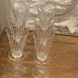 6 vintage champagne flutes patterned leaves or petals