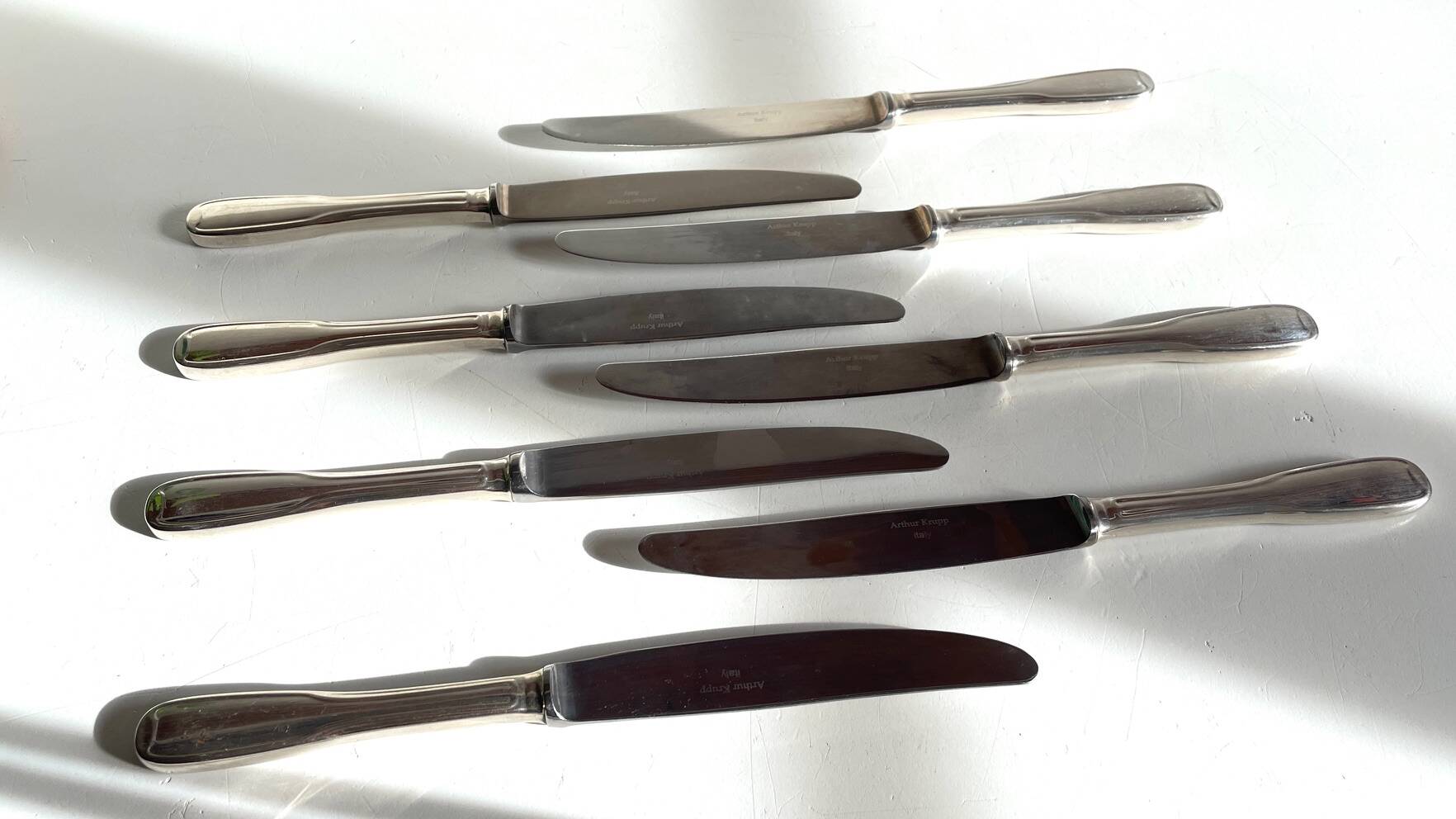 8 Table Knives A. Krupp Italy Vintage