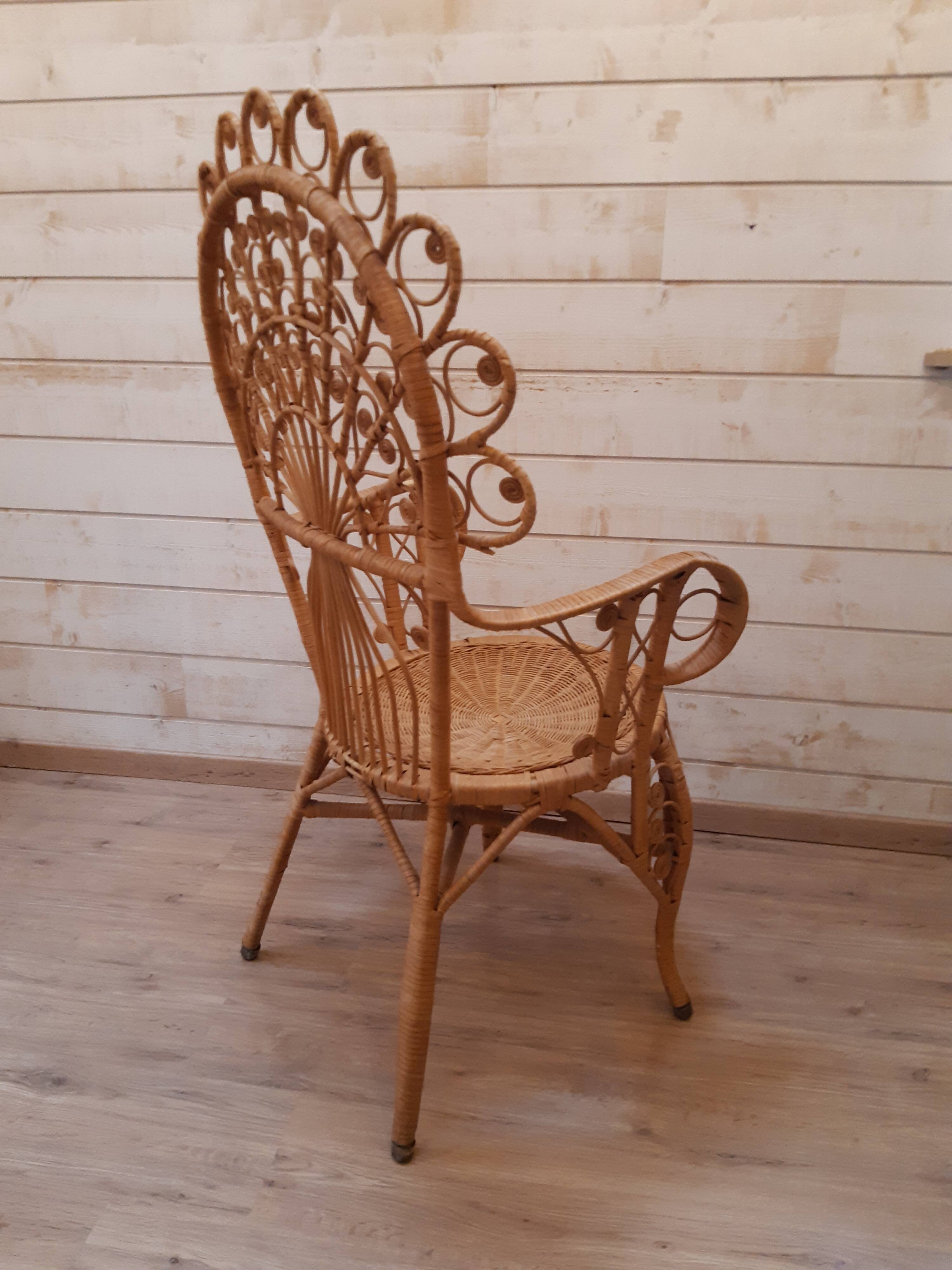 Peacock chair in rattan from the 60s