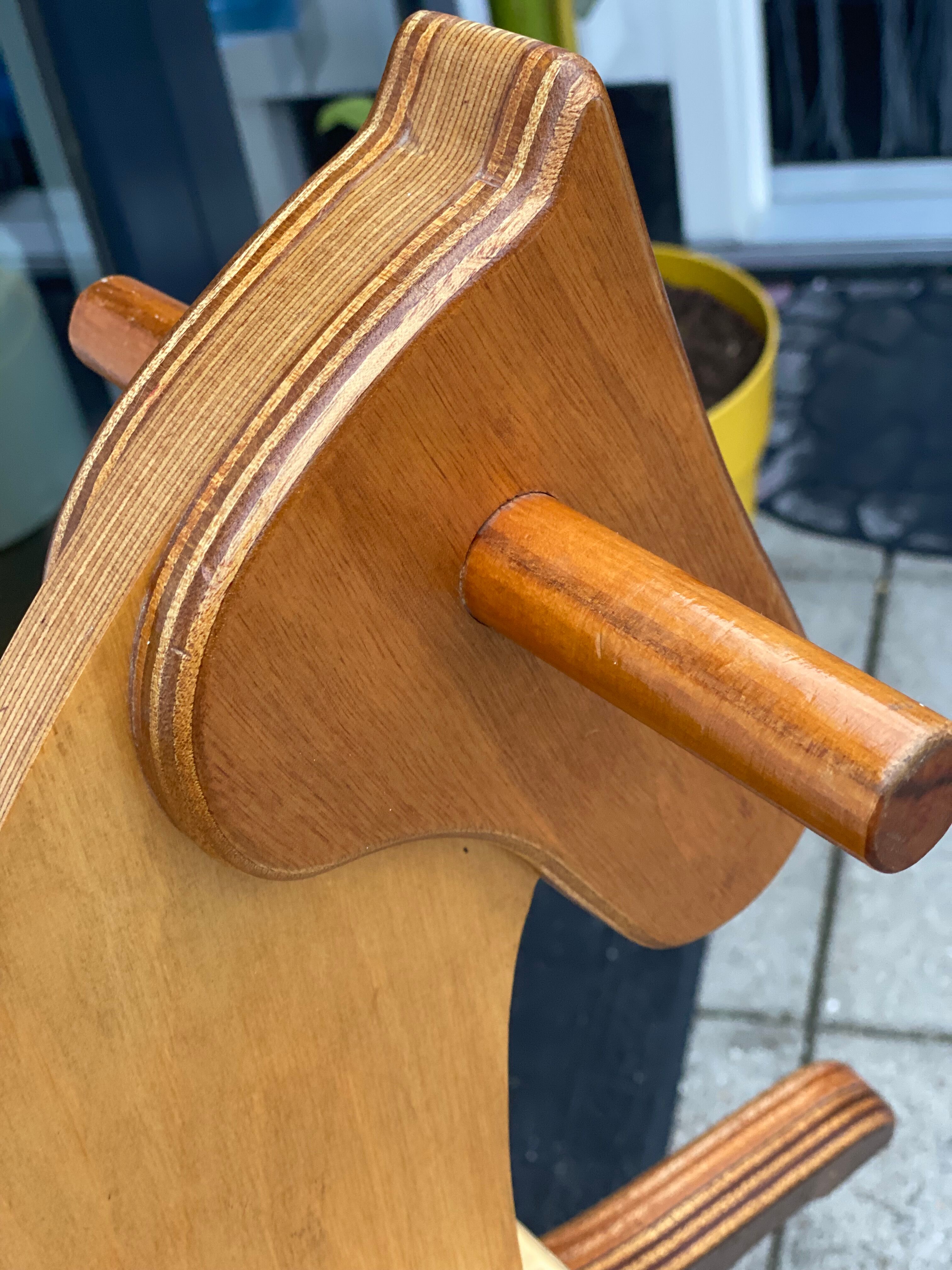 Mixed wood vintage rocking horse