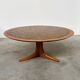 Vintage Wooden Coffee Table with Engraved Brass Top – 1970s