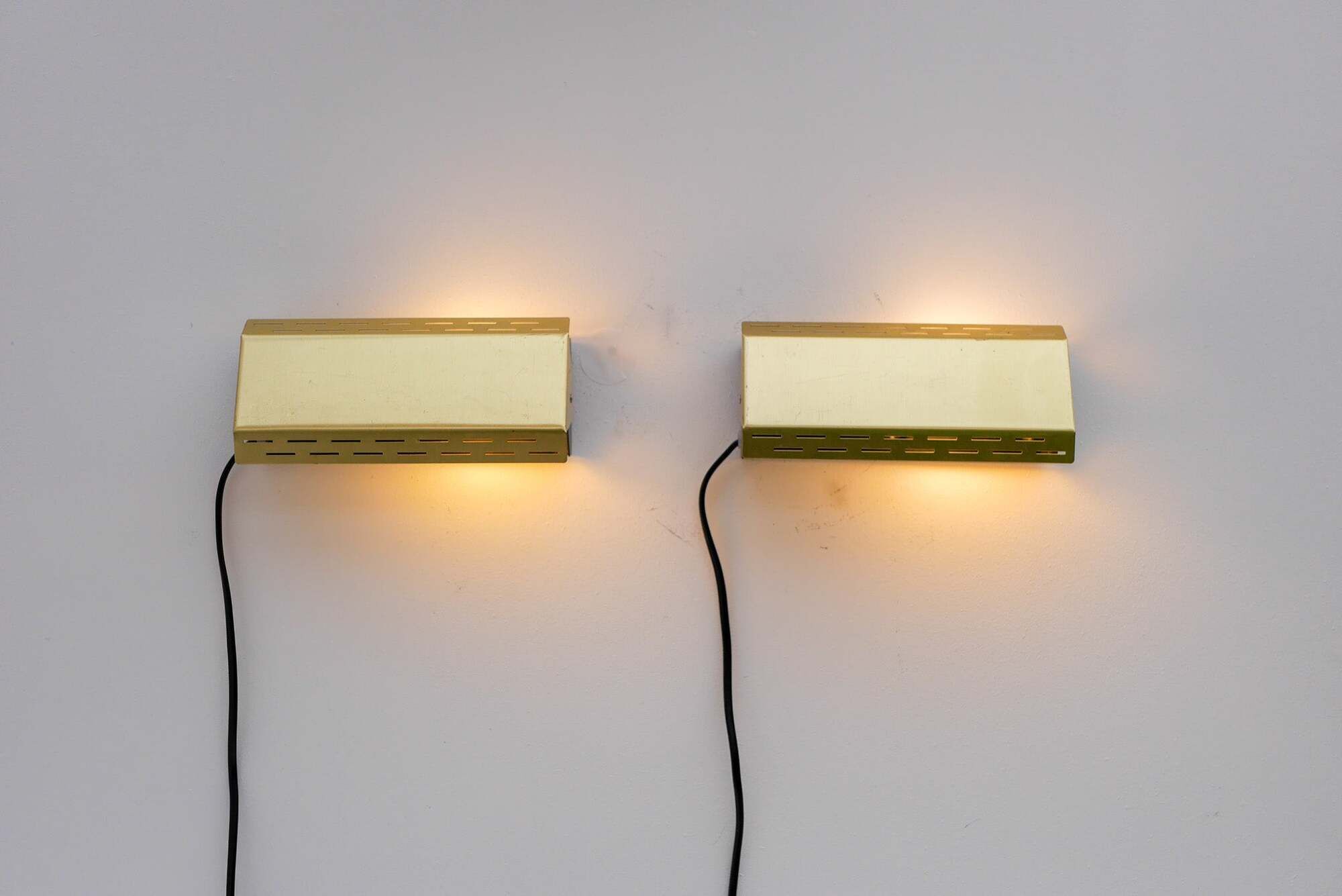 Vintage Brass Wall Sconces Örsjö, Mid-Century Modern Style, circa 1965
