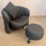Armchair with pouf model girotonda italian design francesco binfaré year 80