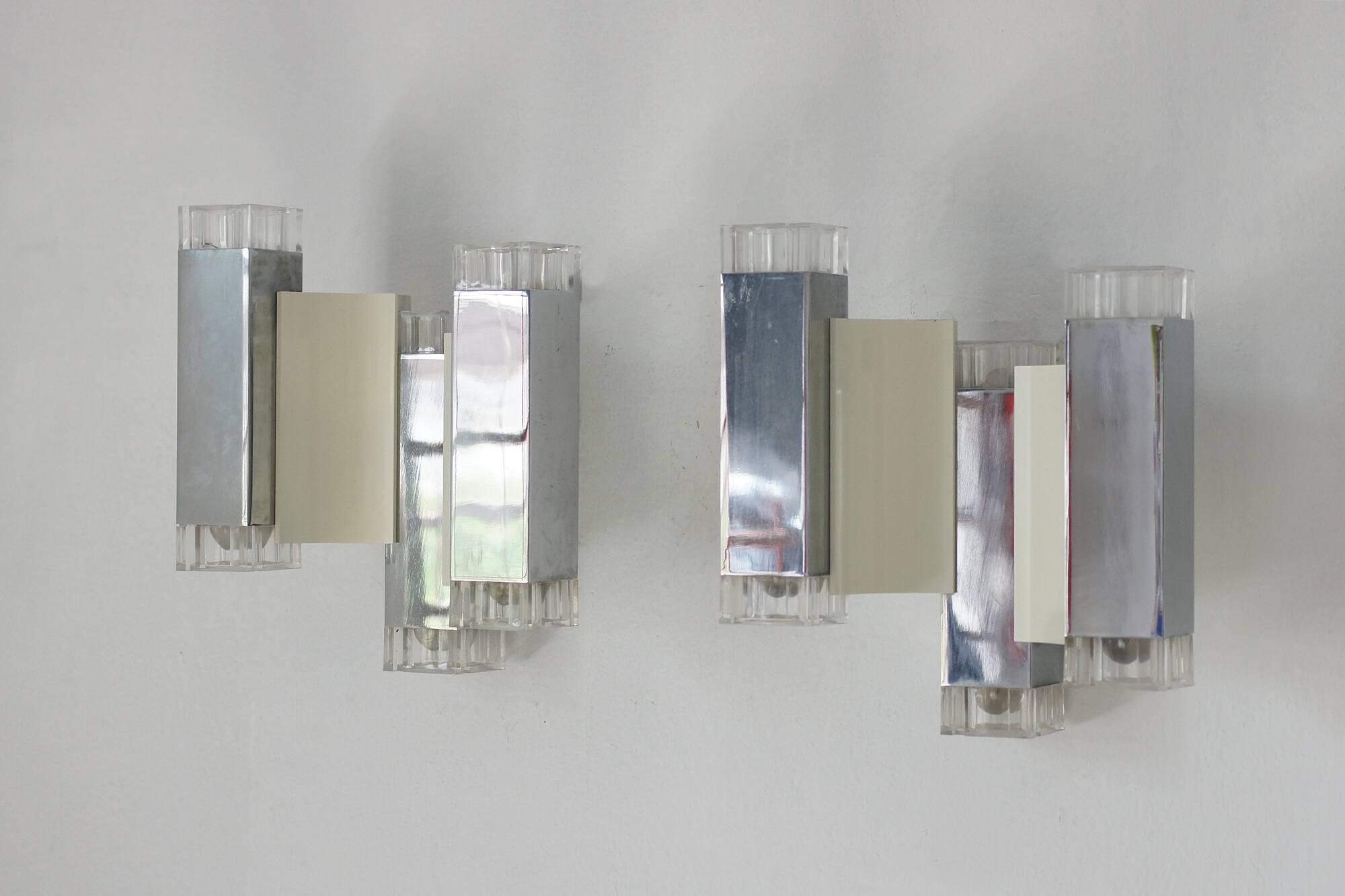 Cubic Wall Lamps by Gaetano Sciolari for Sciolari Illuminazione, Italy, 197