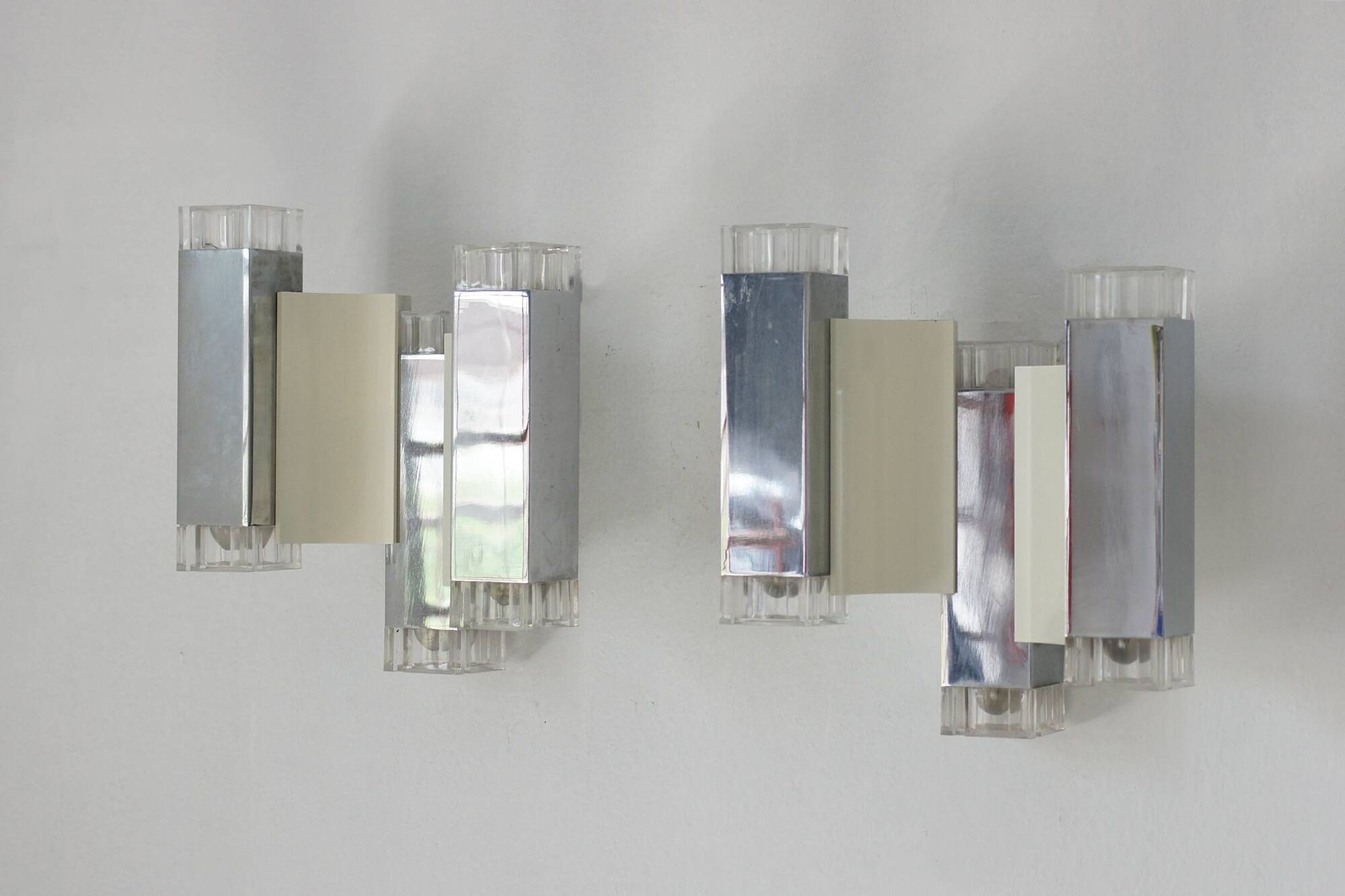 Cubic Wall Lamps by Gaetano Sciolari for Sciolari Illuminazione, Italy, 197