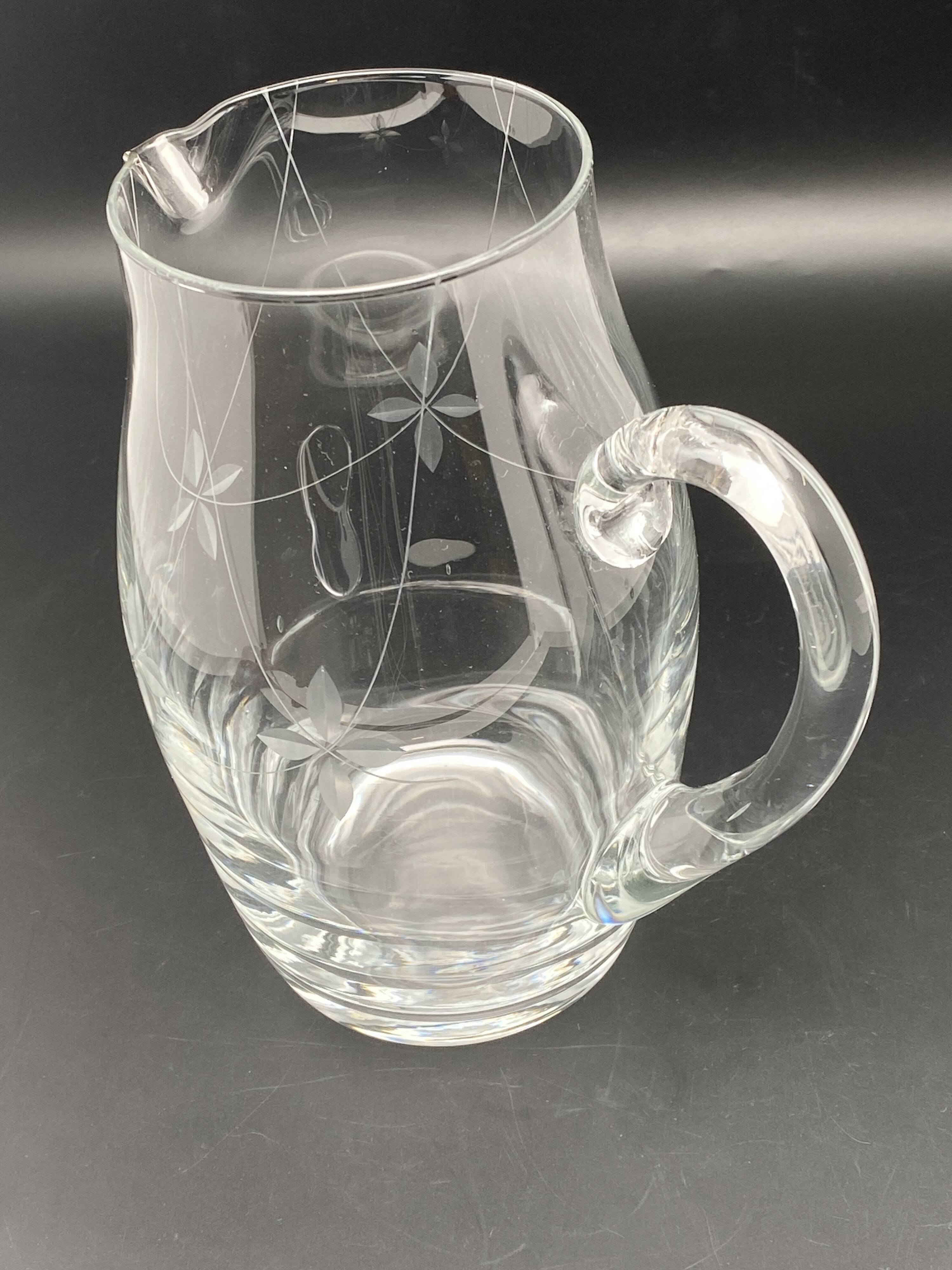 Fine chiseled glass carafe