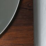 Rosewood veneer wall mirror