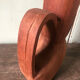 Vase in carved teak wood, 60s