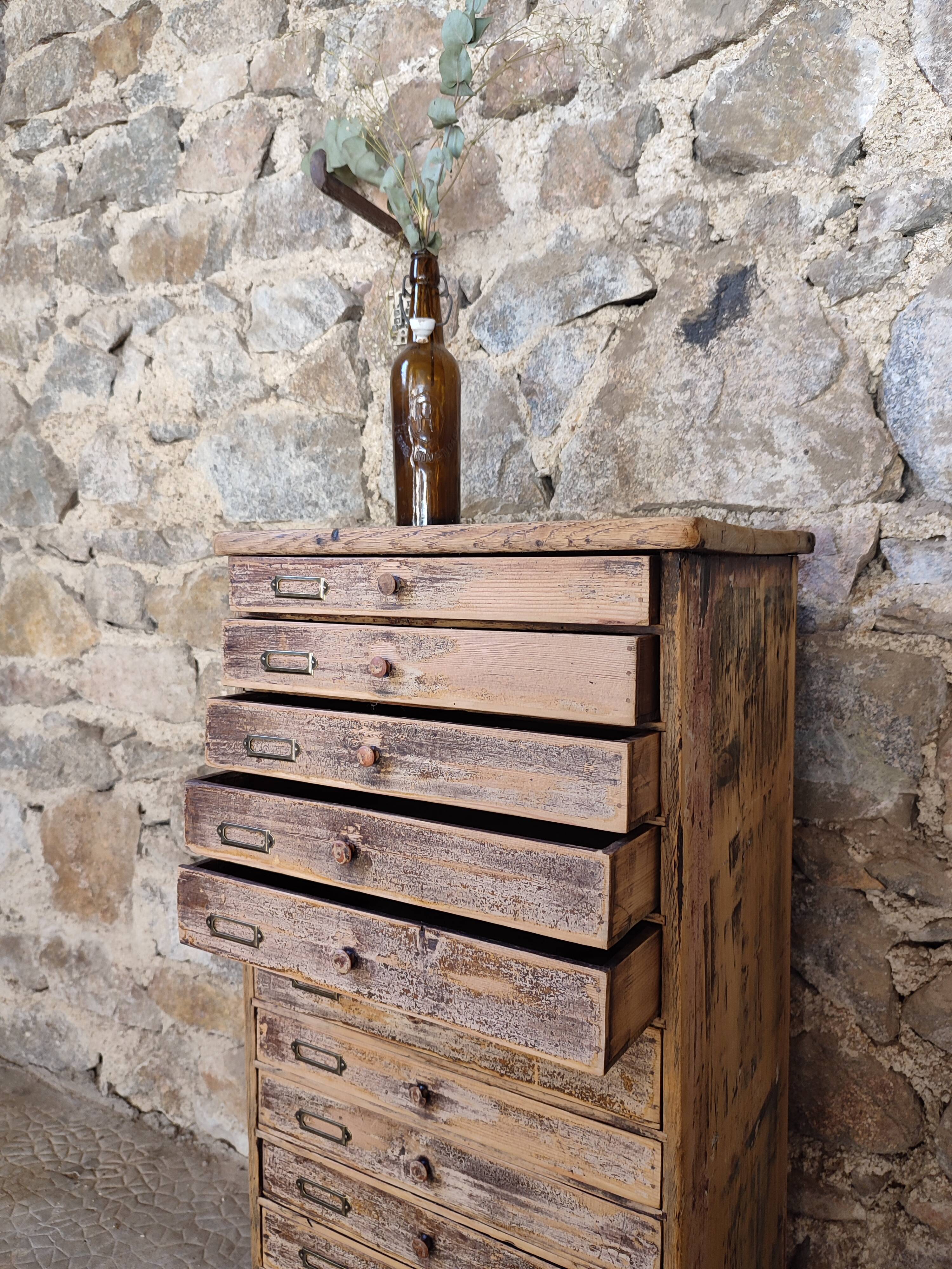 Antique loom furniture watchmaker's layette