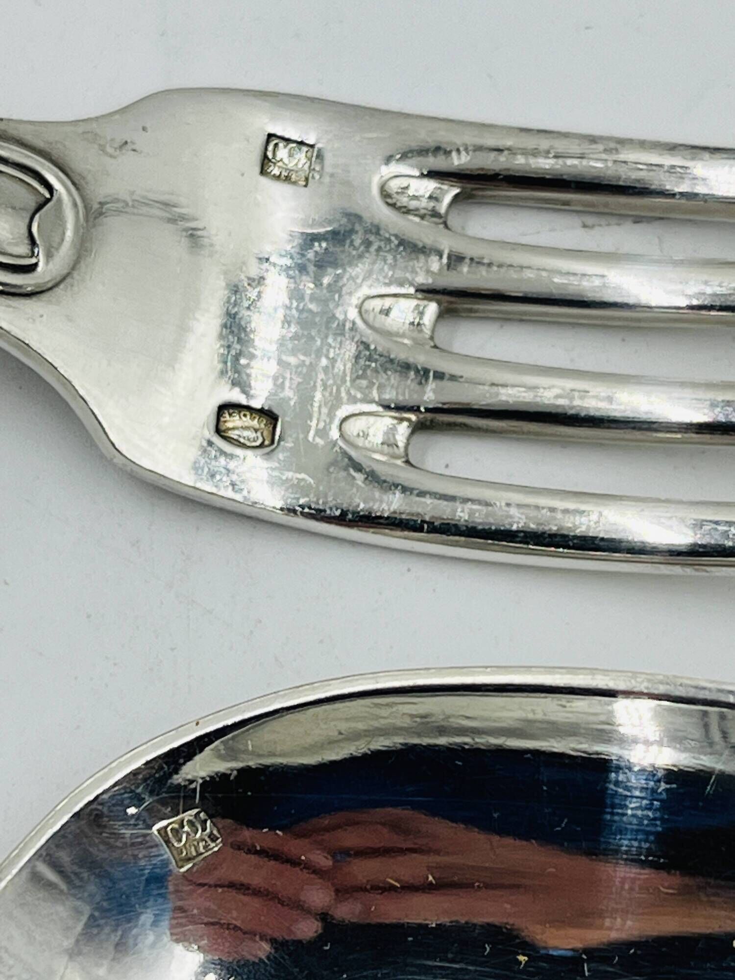 Silver-Plated Metal Cutlery Set Monogram F.B.