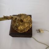 Lampe laiton et verre murale