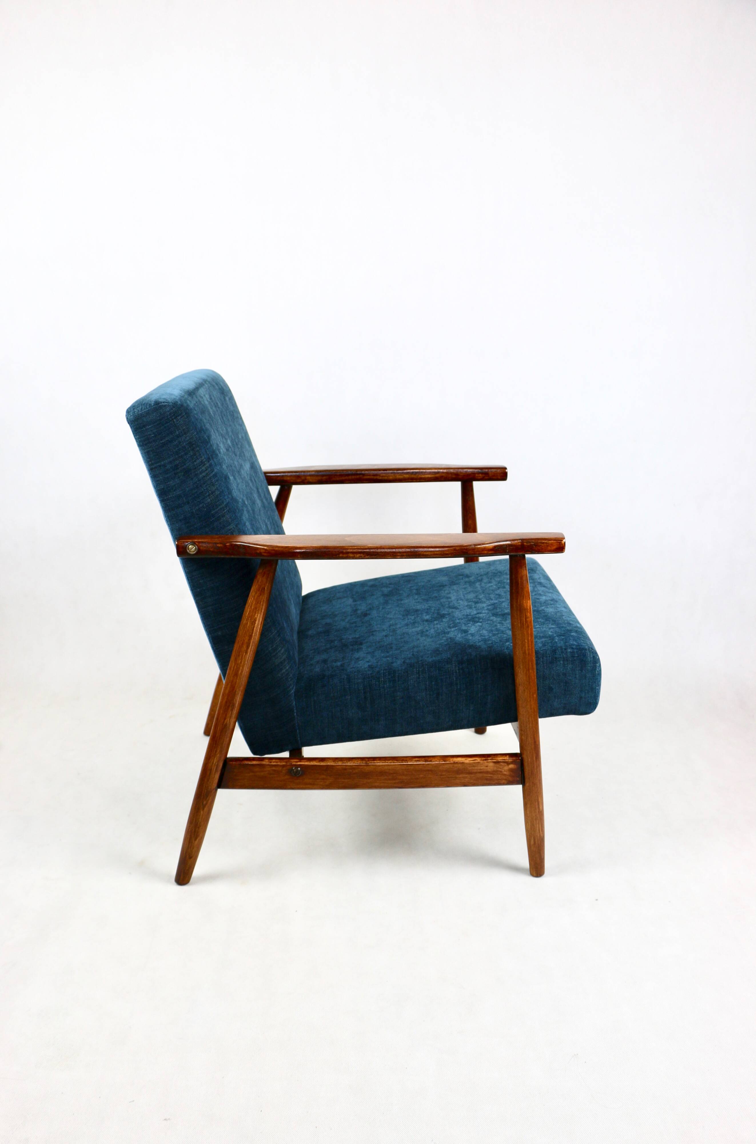 Fauteuil vintage, années 70 bleu - marine comme Lis