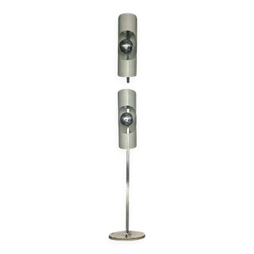 Vintage Space Age Floor Lamp in Steel and Chrome , 1970's Italian Floor lamp