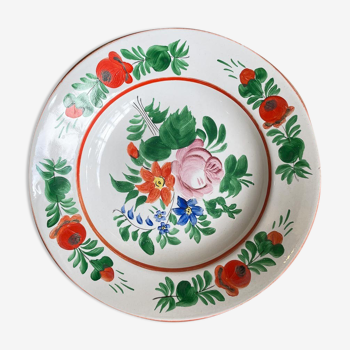 Assiette fleurie decorative des pays de l'est vintage