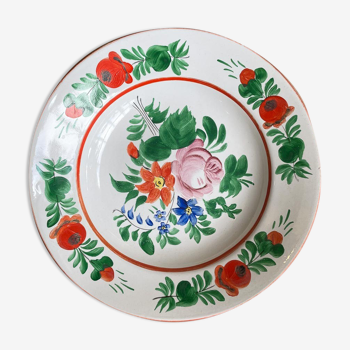 Decorative floral plate from the pays de l'est vintage
